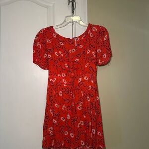 Free People Red Floral Mini Dress rompers